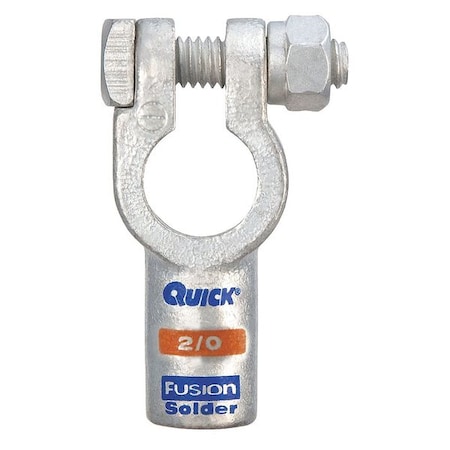 Fusion Straight Terminal, 2/0 ga., Black, Neg 406320N