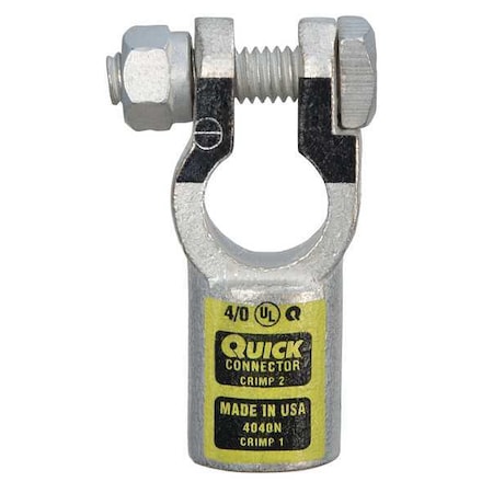 Fusion Straight Terminal, 4/0 ga., Yellow, Neg 4040N