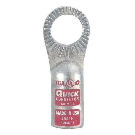 Fusion One-Hole Compression Lug, 1/2 in Stud, Standard Barrel, Copper, Pink 4901H