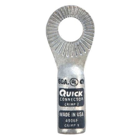 Fusion One-Hole Compression Lug, 3/8 in Stud, Standard Barrel, Copper, Gray 4906F