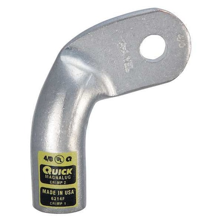 Fusion Lug Starter/Ground, 3/8 in Stud, Standard Barrel, Copper, Yellow 6314F