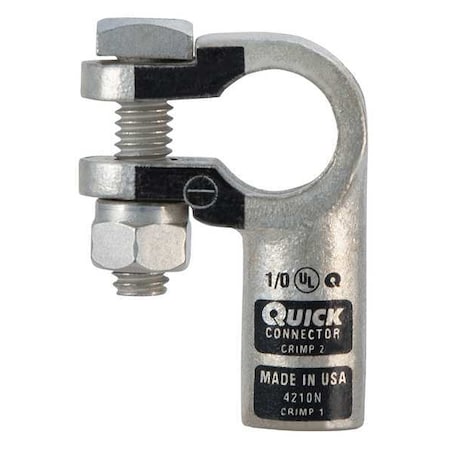 Fusion Left Elbow Terminal, 1/0 ga, Black, Neg 4210N