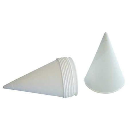 Zoro Select Disposable Cone Cup, Paper, 4.25 oz, White, 200PK 25K814
