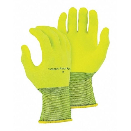 Majestic Glove Hi-Vis Coated Gloves, SuperDex, Palm, Not Rated Abrasion Level, Yellow, 9 12 PK 3368HVY/9