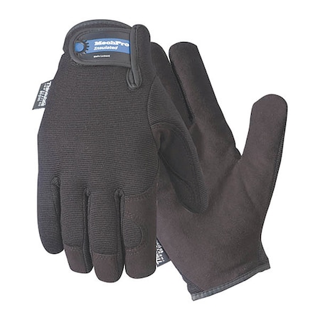 Wells Lamont Mechanics Gloves, Synthetic Leather Palm, M, Black 7750M