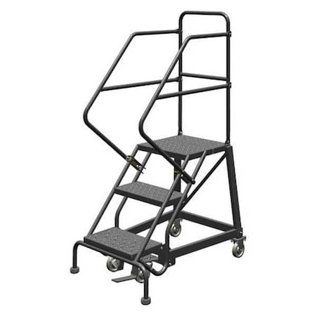 Tri-Arc 66 in H Steel Rolling Ladder, 3 Steps, 450 lb Load Capacity KDEC103166