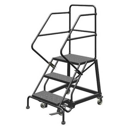 Tri-Arc 66 in H Steel Rolling Ladder, 3 Steps, 450 lb Load Capacity KDEC103246