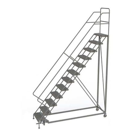 Tri-Arc 156 in H Steel Rolling Ladder, 12 Steps, 450 lb Load Capacity KDEC112246