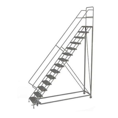 Tri-Arc 176 in H Steel Rolling Ladder, 14 Steps, 450 lb Load Capacity KDEC114246