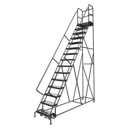 Tri-Arc 186 in H Steel Rolling Ladder, 15 Steps, 450 lb Load Capacity KDSR115242-D3