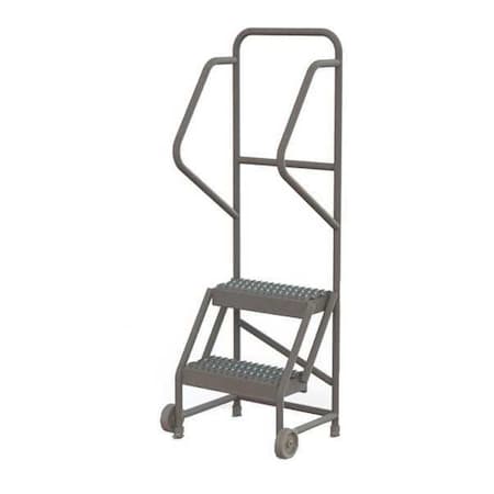 Tri-Arc 56 in H Steel Tilt and Roll Ladder, 2 Steps, 450 lb Load Capacity KDTF102162