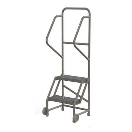 Tri-Arc 56 in H Steel Tilt and Roll Ladder, 2 Steps, 450 lb Load Capacity KDTF102166