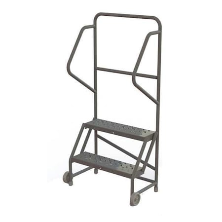Tri-Arc 56 in H Steel Tilt and Roll Ladder, 2 Steps, 450 lb Load Capacity KDTF102246