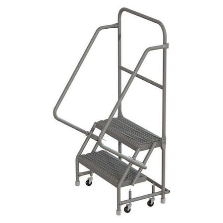 Tri-Arc 56 in H Steel Rolling Ladder, 2 Steps, 450 lb Load Capacity KDSR102242