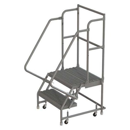Tri-Arc 56 in H Steel Rolling Ladder, 2 Steps, 450 lb Load Capacity KDSR102242-D2