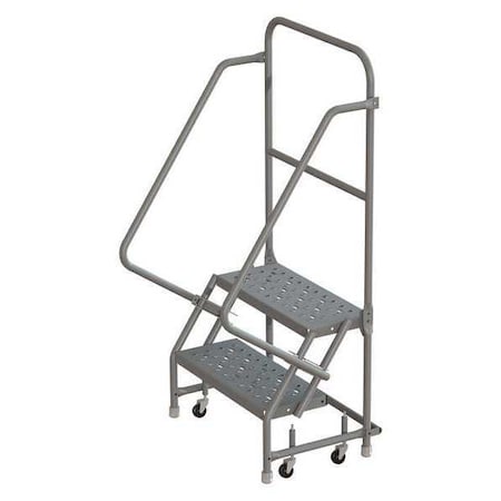 Tri-Arc 56 in H Steel Rolling Ladder, 2 Steps, 450 lb Load Capacity KDSR102166
