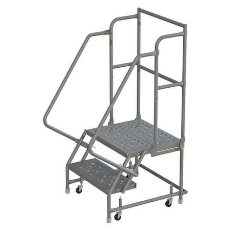 Tri-Arc 56 in H Steel Rolling Ladder, 2 Steps, 450 lb Load Capacity KDSR102166-D2