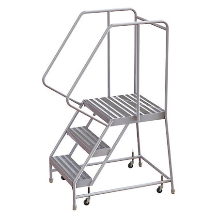 Tri-Arc 62 in H Aluminum Rolling Ladder, 3 Steps, 350 lb Load Capacity WLAR103164-D4