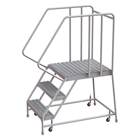 Tri-Arc 62 in H Aluminum Rolling Ladder, 3 Steps, 350 lb Load Capacity WLAR103165-D5