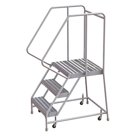 Tri-Arc 62 in H Aluminum Rolling Ladder, 3 Steps, 350 lb Load Capacity WLAR103244-D4