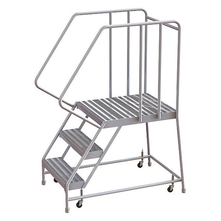 Tri-Arc 62 in H Aluminum Rolling Ladder, 3 Steps, 350 lb Load Capacity WLAR103244-D5
