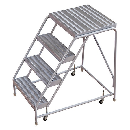 TRI-ARC 40 in H Aluminum Rolling Ladder, 4 Steps, 350 lb Load Capacity WLAR004244-D4