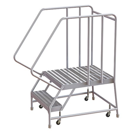 Tri-Arc 52 in H Aluminum Rolling Ladder, 2 Steps, 350 lb Load Capacity WLAR102164-D5