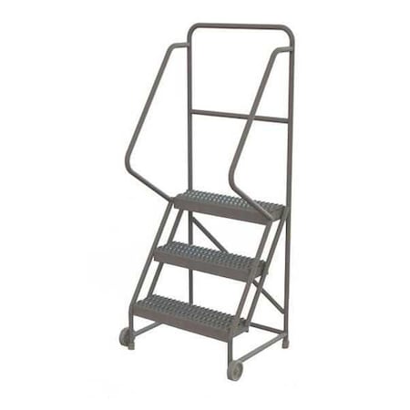 Tri-Arc 66 in H Steel Tilt and Roll Ladder, 3 Steps, 450 lb Load Capacity KDTF103242