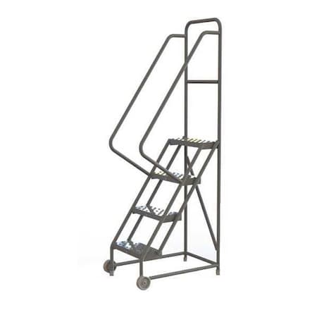Tri-Arc 76 in H Steel Tilt and Roll Ladder, 4 Steps, 450 lb Load Capacity KDTF104166