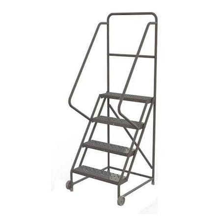 Tri-Arc 76 in H Steel Tilt and Roll Ladder, 4 Steps, 450 lb Load Capacity KDTF104246