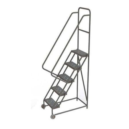 Tri-Arc 86 in H Steel Tilt and Roll Ladder, 5 Steps, 450 lb Load Capacity KDTF105166