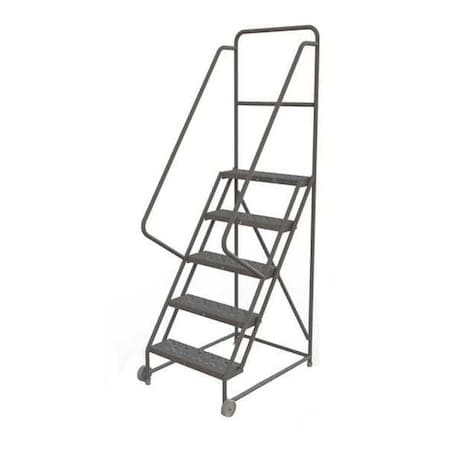 Tri-Arc 86 in H Steel Tilt and Roll Ladder, 5 Steps, 450 lb Load Capacity KDTF105246