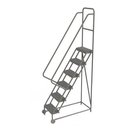 Tri-Arc 96 in H Steel Tilt and Roll Ladder, 6 Steps, 450 lb Load Capacity KDTF106162