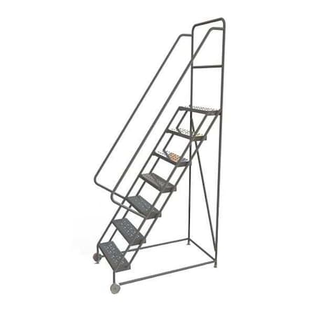 Tri-Arc 106 in H Steel Tilt and Roll Ladder, 7 Steps, 450 lb Load Capacity KDTF107246