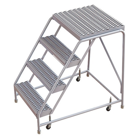 Tri-Arc 40 in H Aluminum Rolling Ladder, 4 Steps, 350 lb Load Capacity WLAR004165-D4