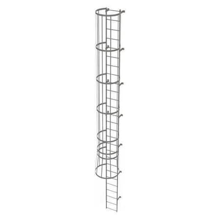 Tri-Arc 26 ft Overall H, Fixed Ladder with Safety Cage, Steel, 27 Steps, Top Exit, 500 lb Load Capacity WLFC1127