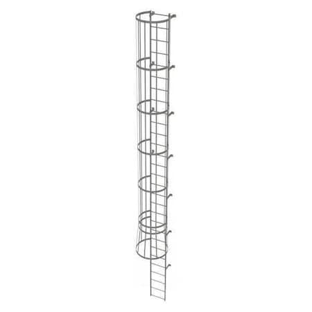 Tri-Arc 28 ft Overall H, Fixed Ladder with Safety Cage, Steel, 29 Steps, Top Exit, 500 lb Load Capacity WLFC1129