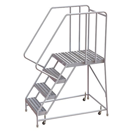 Tri-Arc 72 in H Aluminum Rolling Ladder, 4 Steps, 350 lb Load Capacity WLAR104164-D5