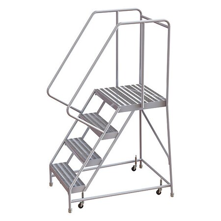 Tri-Arc 72 in H Aluminum Rolling Ladder, 4 Steps, 350 lb Load Capacity WLAR104244-D4