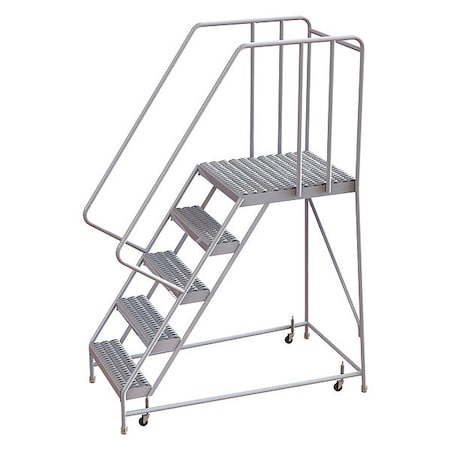Tri-Arc 82 in H Aluminum Rolling Ladder, 5 Steps, 350 lb Load Capacity WLAR105165-D5