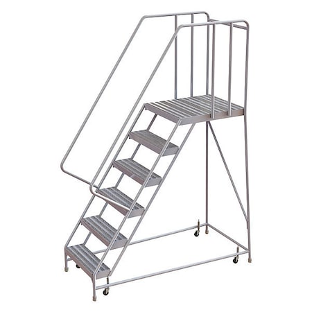 Tri-Arc 92 in H Aluminum Rolling Ladder, 6 Steps, 350 lb Load Capacity WLAR106244-D5