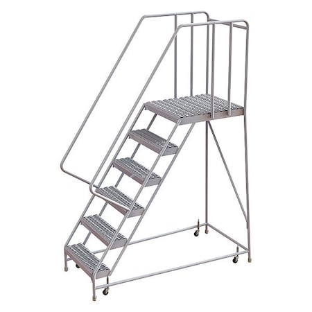 Tri-Arc 92 in H Aluminum Rolling Ladder, 6 Steps, 350 lb Load Capacity WLAR106245-D5