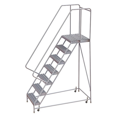 Tri-Arc 102 in H Aluminum Rolling Ladder, 7 Steps, 350 lb Load Capacity WLAR107245-D4