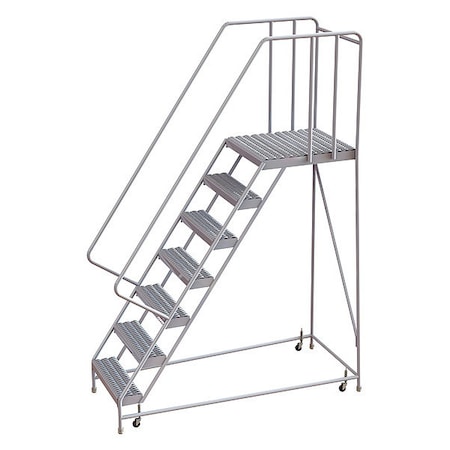 Tri-Arc 102 in H Aluminum Rolling Ladder, 7 Steps, 350 lb Load Capacity WLAR107245-D5