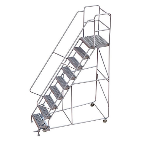 Tri-Arc 122 in H Aluminum Rolling Ladder, 9 Steps, 350 lb Load Capacity WLAR109245-D4