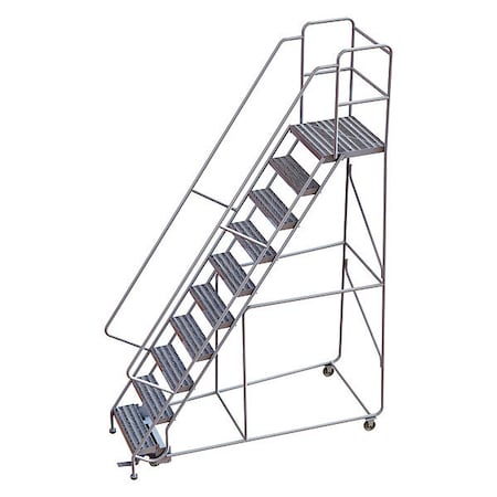 TRI-ARC 132 in H Aluminum Rolling Ladder, 10 Steps WLAR110244-D4