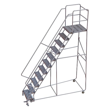 Tri-Arc 142 in H Aluminum Rolling Ladder, 11 Steps, 350 lb Load Capacity WLAR111244-D5