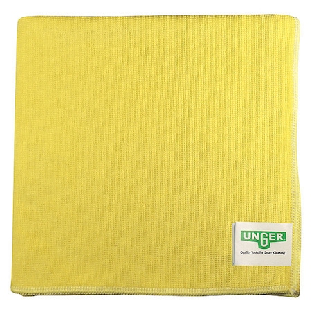 Unger Microfiber Cloth Wipe 15" x 16", Yellow MF40J