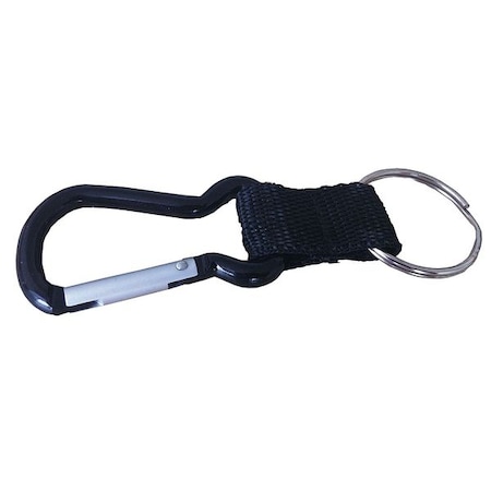 Zoro Select Carabiner Key Holder, Black, Aluminum, Snap-On