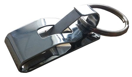 ZORO SELECT Belt Key Holder, Clip On, Silver 25PA32